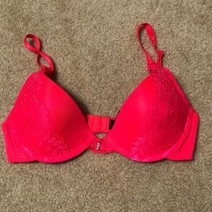 Pink push-up bra with rhinestones